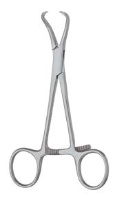 Bone Clamp (Reposition Forceps), Extra Long Ratchet, Curved, 5 1/8" (13.0 Cm)